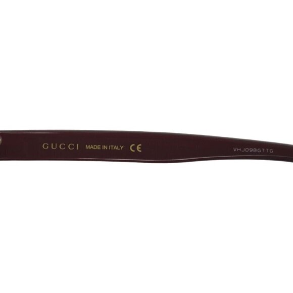Gucci Oversized Square Sunglasses Burgundy Frame & Case Unisex- LT3189 - Picture 8 of 11